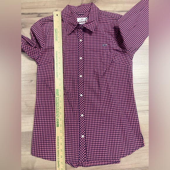 NWT- Vineyard Vines Classic Gingham Button Down Paradise Pink Women’s Size 6 top - Picture 10 of 11